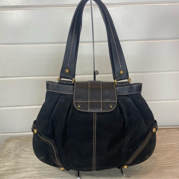 Dooney & Bourke Hayden Panettiere Black Suede Leather Hobo Bag Limited Edition - Picture 2 of 12